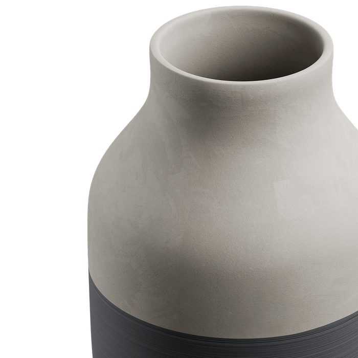 Kähler Omaggio Circulare Vase, Anthracite Grey, H: 12.2"