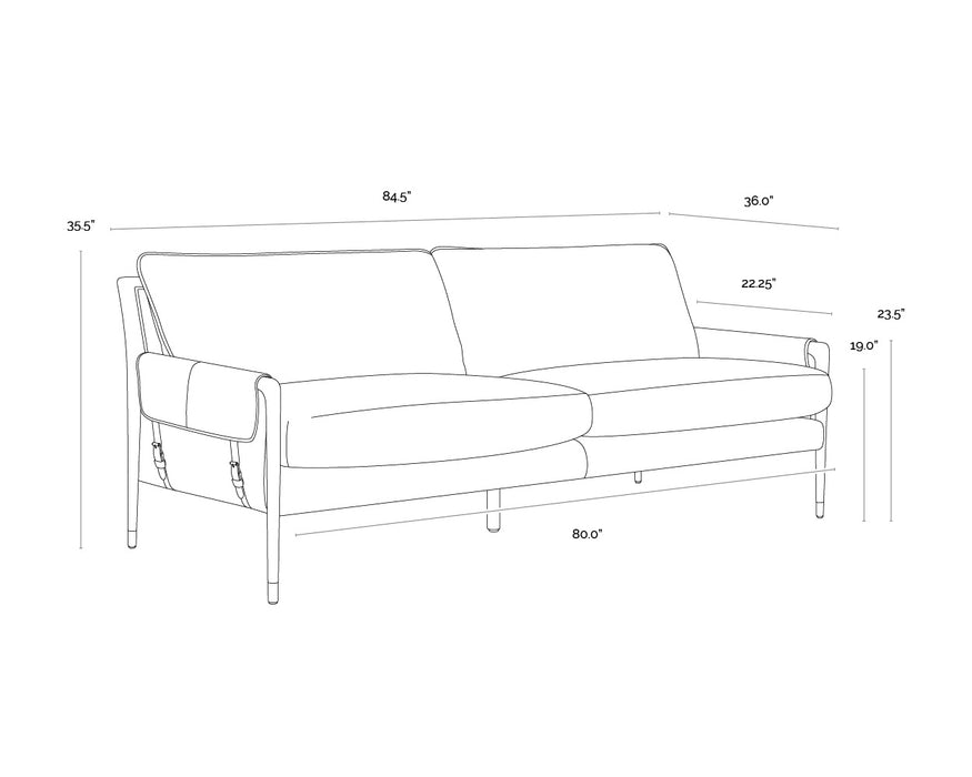 Mauti Sofa - Brown - Vault Fog/Bravo Cognac