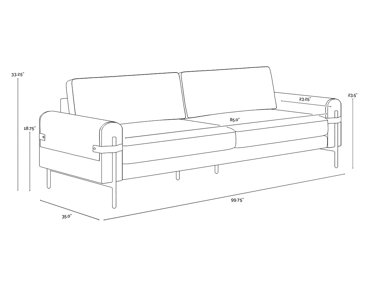 Camus Sofa - Ludlow Seasame Leather
