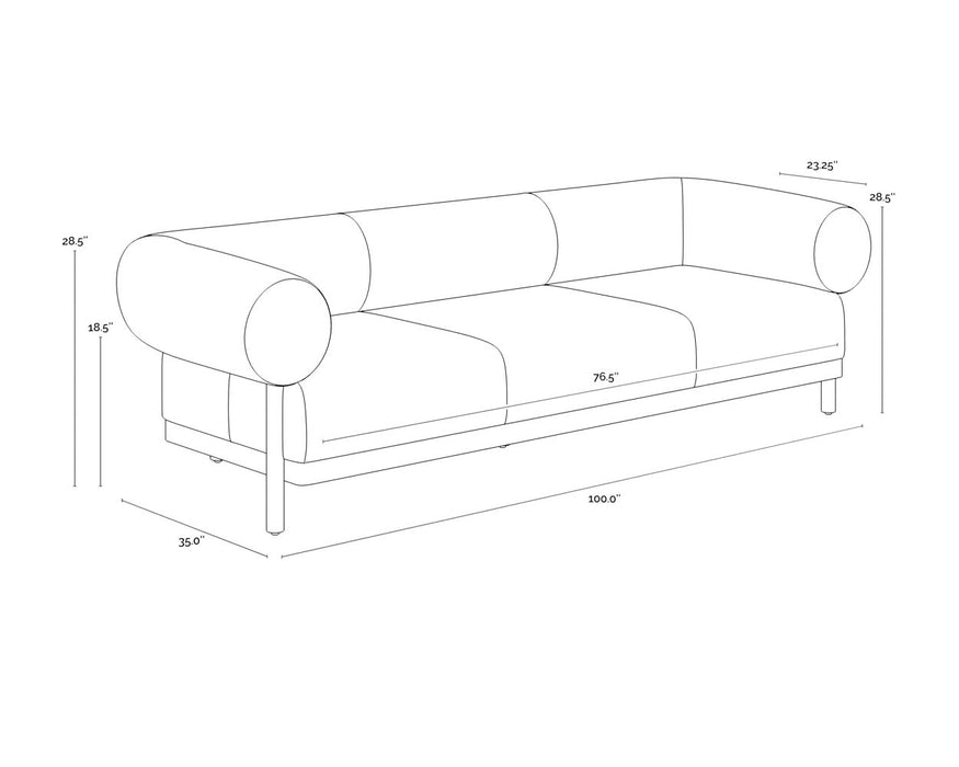 Bromley Sofa - Rustic Oak - Ludlow Sesame Leather