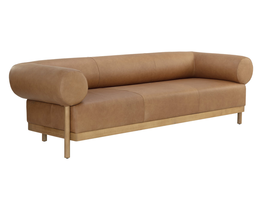 Bromley Sofa - Rustic Oak - Ludlow Sesame Leather