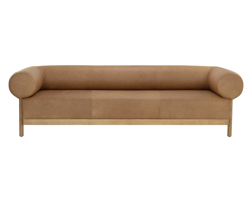 Bromley Sofa - Rustic Oak - Ludlow Sesame Leather