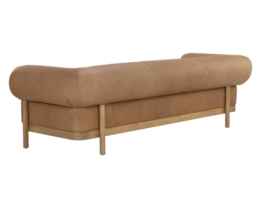 Bromley Sofa - Rustic Oak - Ludlow Sesame Leather