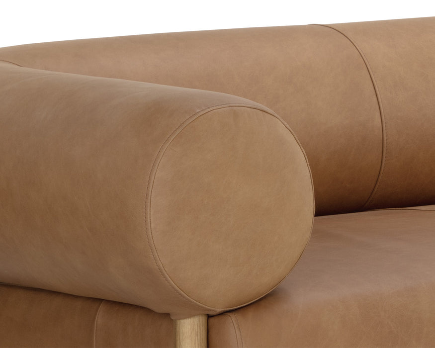 Bromley Sofa - Rustic Oak - Ludlow Sesame Leather