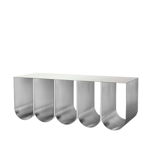 Curved Bench, Stainless Steel, Kristina Dam Studio