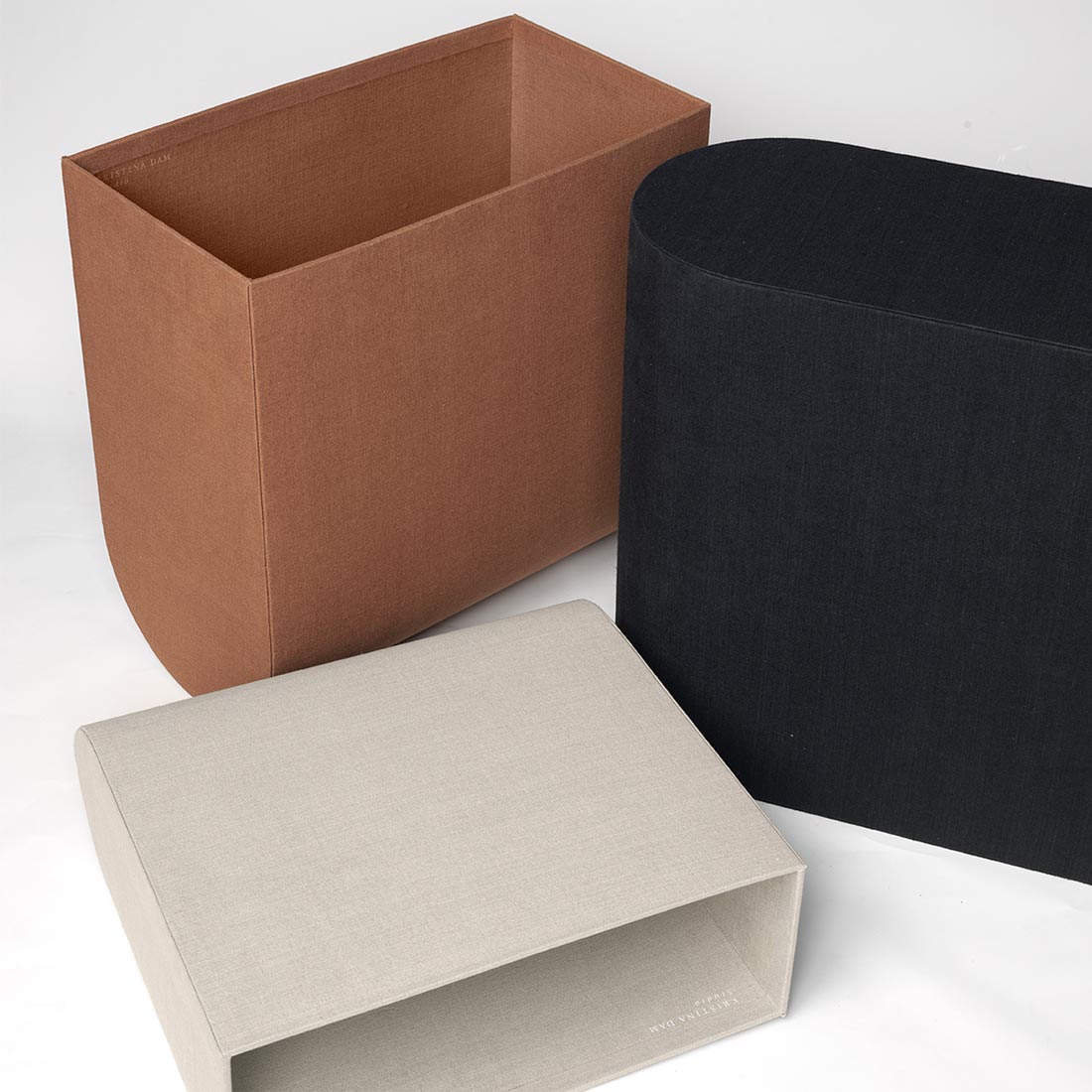 Curved Side Table Box Grey - Small