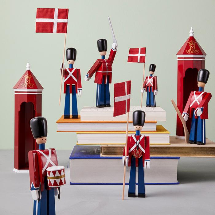 Kay Bojesen Drummer, Small, Red/Blue/White, H: 8.9"