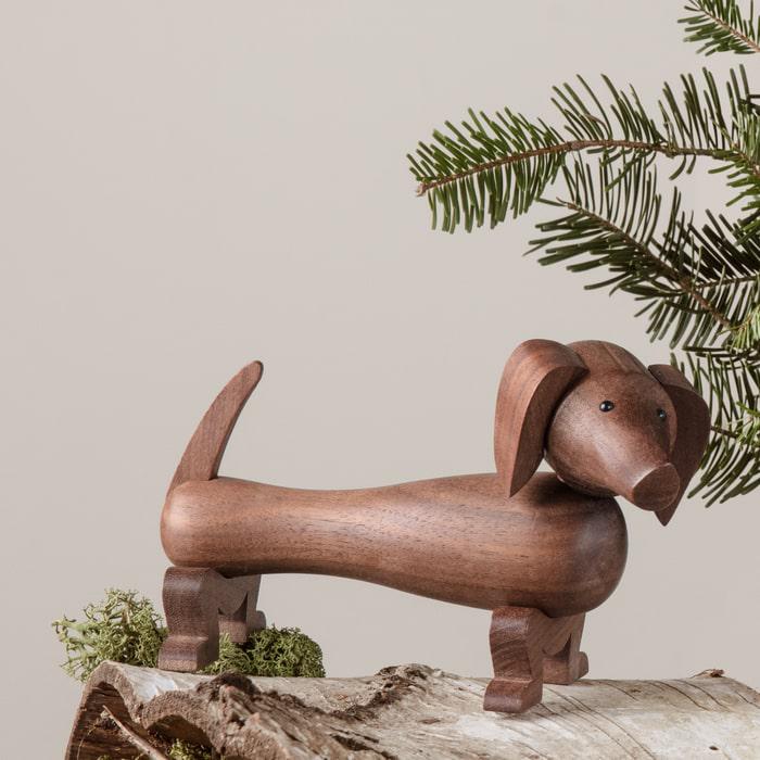 Kay Bojesen Dog, Walnut, H: 4.3"