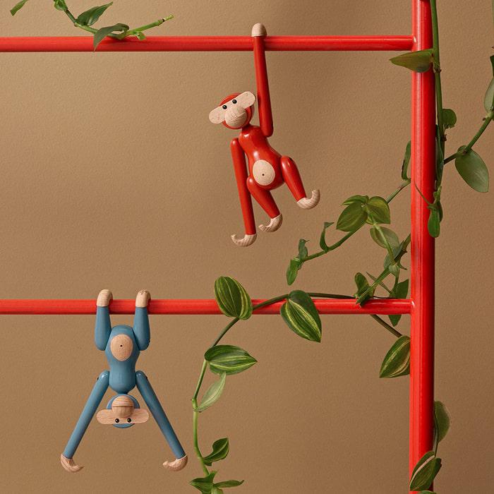Kay Bojesen Vintage Monkey, Mini, Blue, H: 3.7"