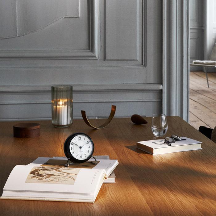 Arne Jacobsen Station Table Clock, H: 4.7"