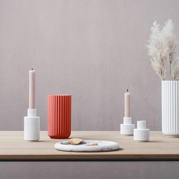 Lyngby Porcelæn Vase, Red, H: 6.1"