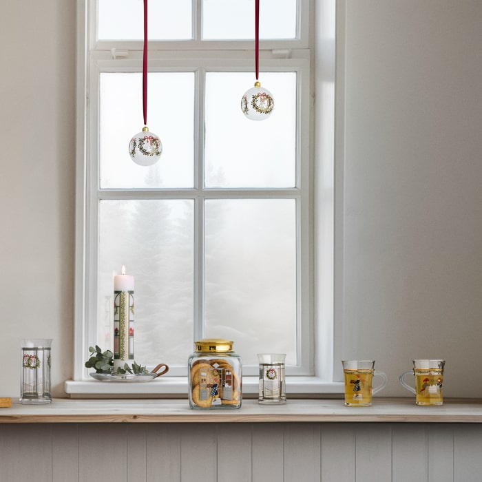 Holmegaard Christmas Biscuit Jar, H: 6.3"