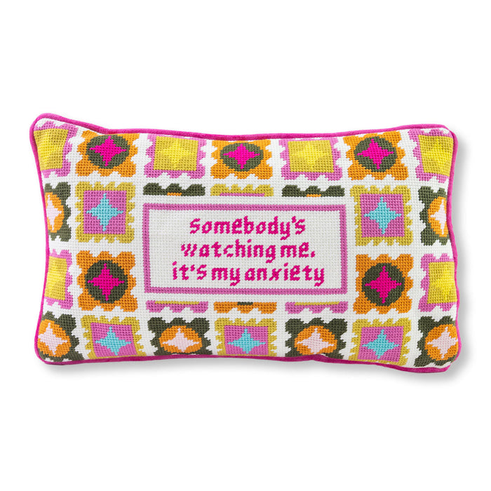 Watching Me Needlepoint Pillow