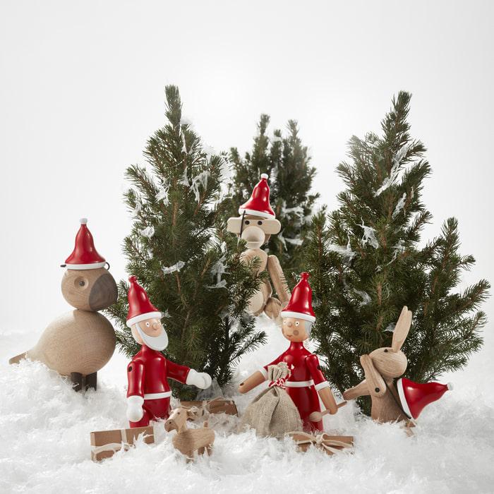 Kay Bojesen Santa Claus, Red/White, H: 7.7"