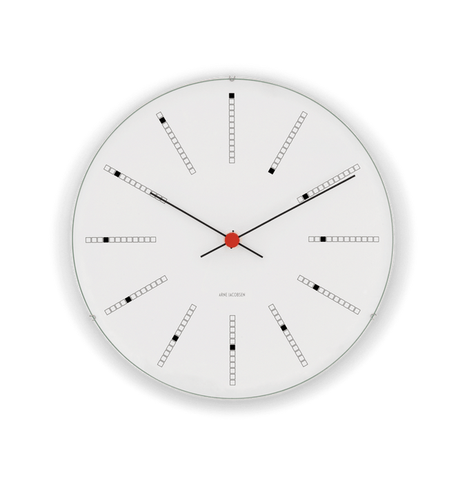 Arne Jacobsen Bankers Wall Clock, White, Large, Ø: 11.4"