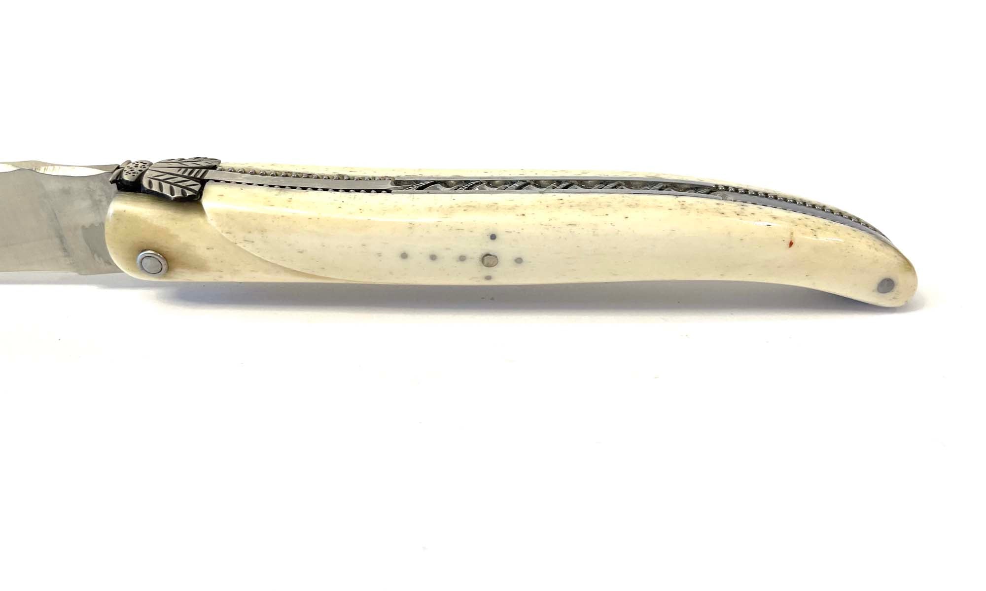 Laguiole en Aubrac La Perle Hand Carved Multipurpose Knife, Teak Wood, 4.75-Inches