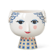 Bjørn Wiinblad Eva Flower Pot on Base, Blue, H: 8.3"