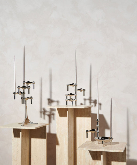 Candle Holder - Chrome - Set of 3