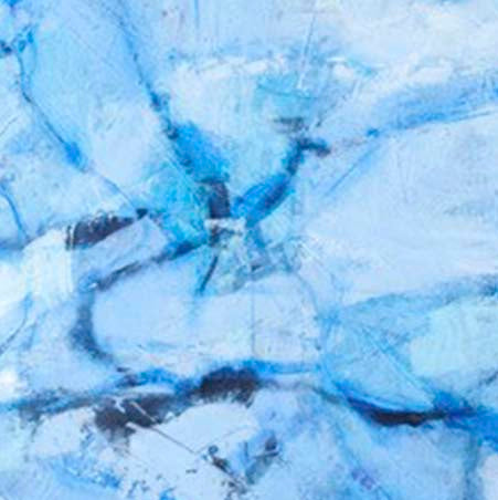 An original abstract oil painting by Shira, an artist who has exhibited at New York, titled Beneath the Ice