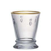 Gold-Rim Bee Tumblers — Set of 4