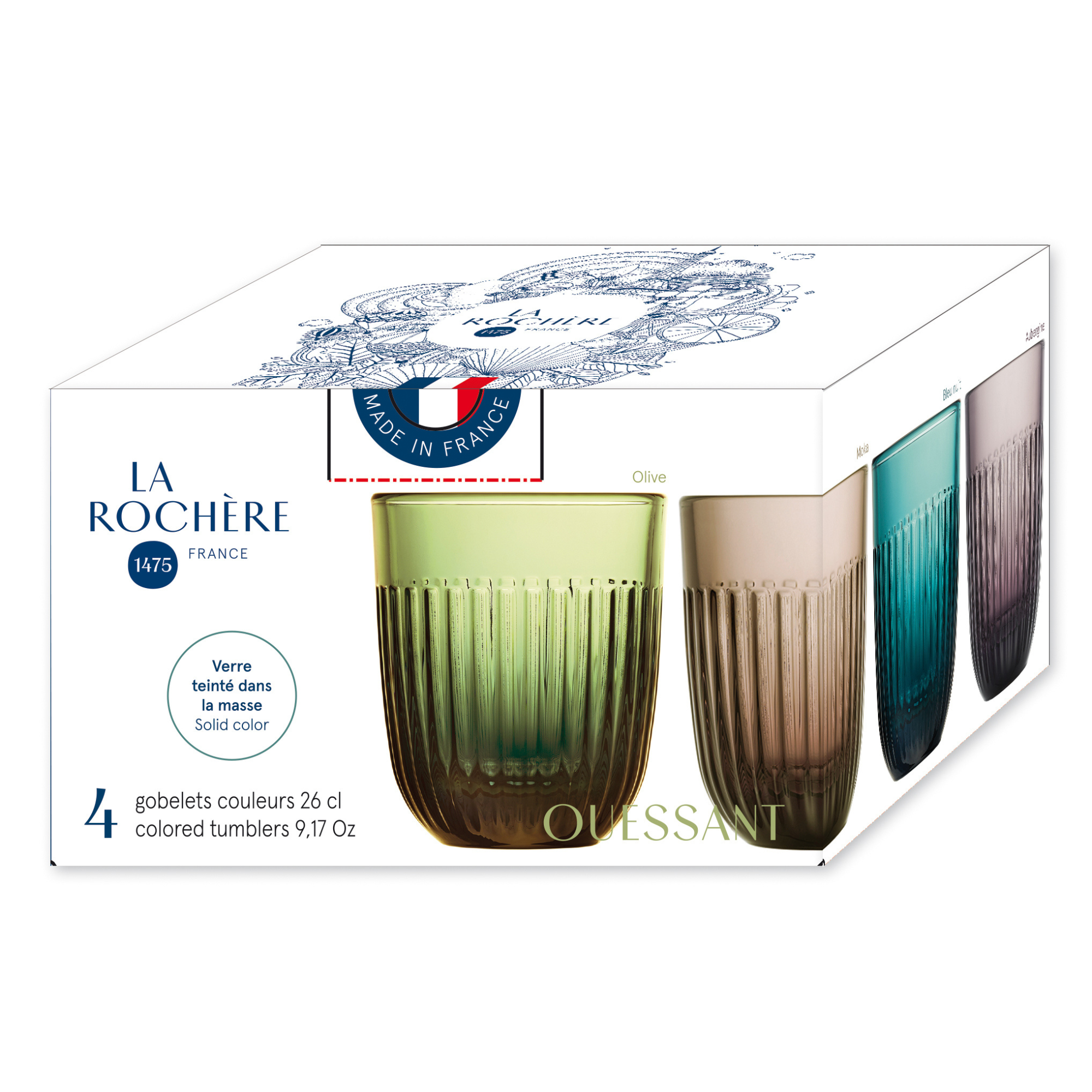 Ouessant Assorted Colored Tumblers - Set-4