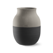 Kähler Omaggio Circulare Vase, Anthracite Grey, H: 7.9"