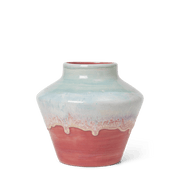 Kähler Poppery Vase, Mint/Pink, H: 8.1''