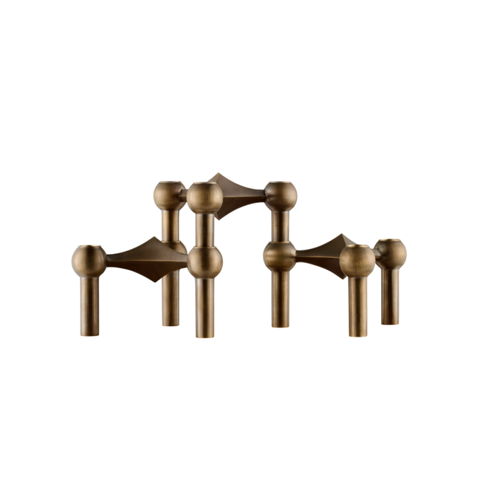 Candle Holder - Bronzed Brass - Set of 3