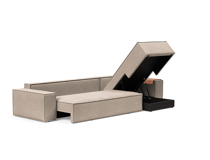 Newilla Sleeper Sofa With Lounger With Wide Arms
