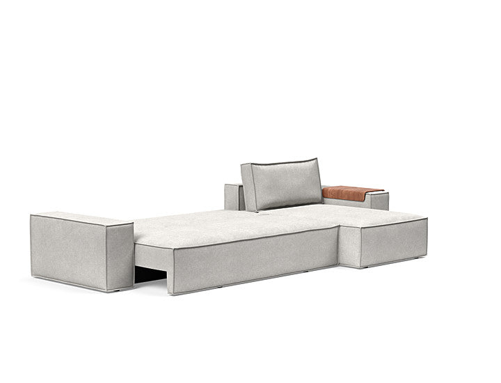 Newilla Sleeper Sofa With Lounger With Wide Arms