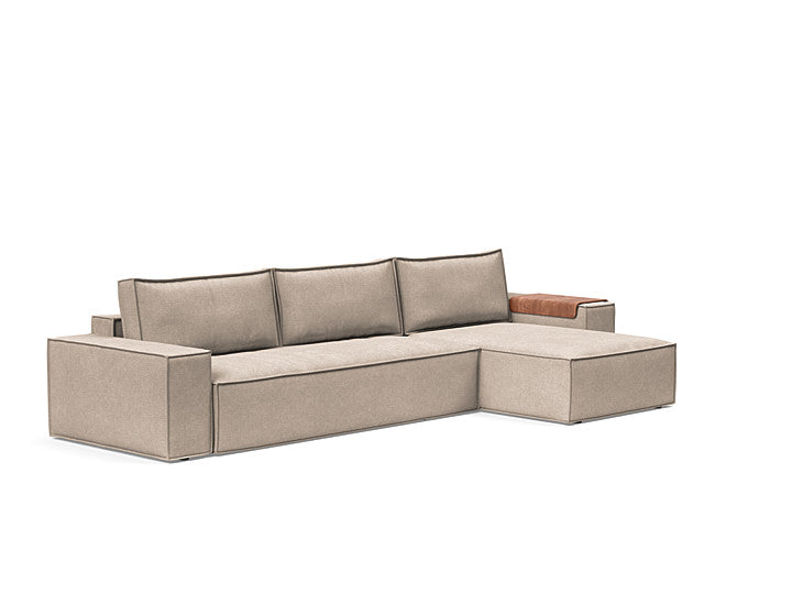 Newilla Sleeper Sofa With Lounger With Wide Arms