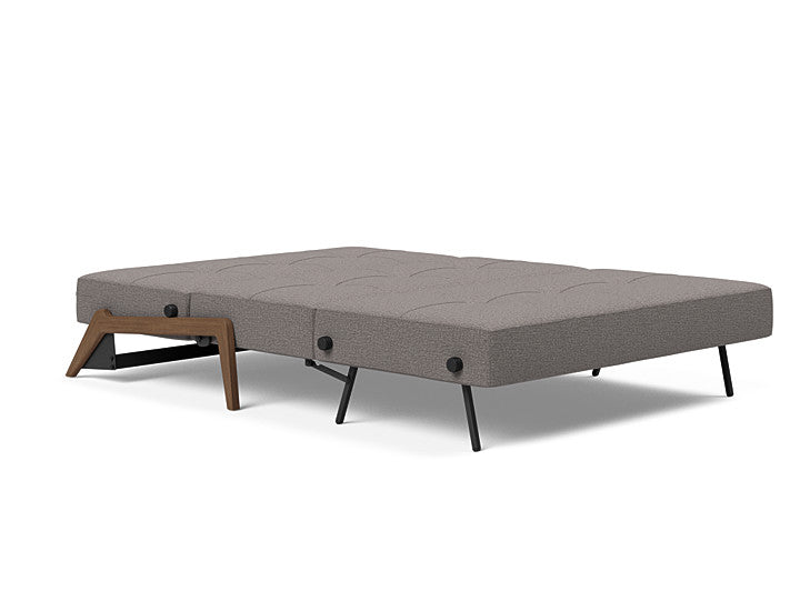 Cubed Sleeper Sofa With Dark Wood Legs - Full