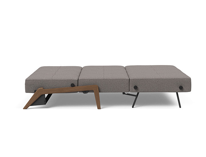 Cubed Sleeper Sofa With Dark Wood Legs - Full