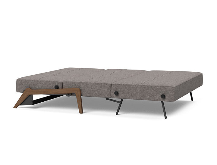 Cubed Sleeper Sofa With Dark Wood Legs - Full