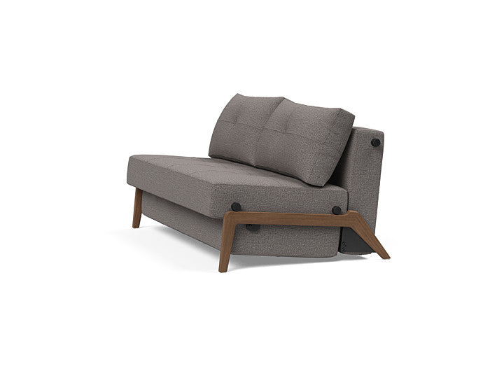 Cubed Sleeper Sofa With Dark Wood Legs - Full
