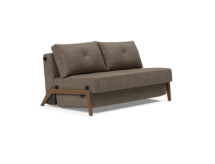 Cubed Sleeper Sofa With Dark Wood Legs - Full