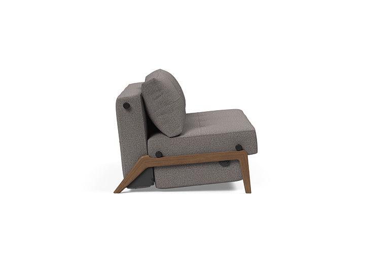 Cubed Sleeper Sofa With Dark Wood Legs - Full