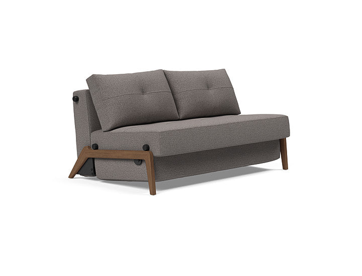 Cubed Sleeper Sofa With Dark Wood Legs - Full