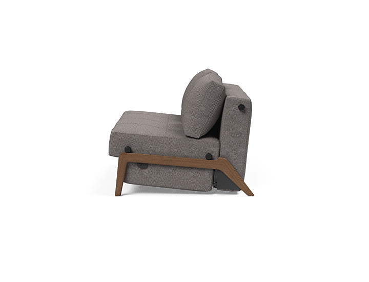 Cubed Sleeper Sofa With Dark Wood Legs - Full