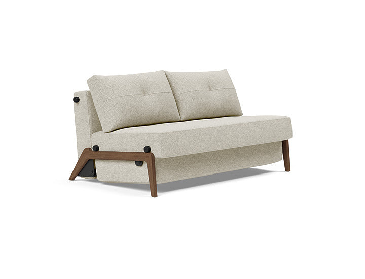Cubed Sleeper Sofa With Dark Wood Legs - Full