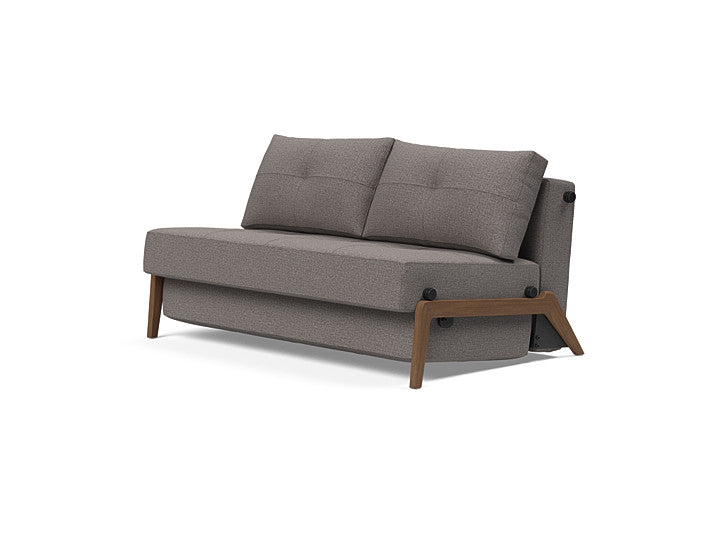 Cubed Sleeper Sofa With Dark Wood Legs - Full