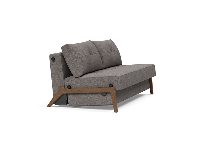 Cubed Sleeper Sofa With Dark Wood Legs - Full
