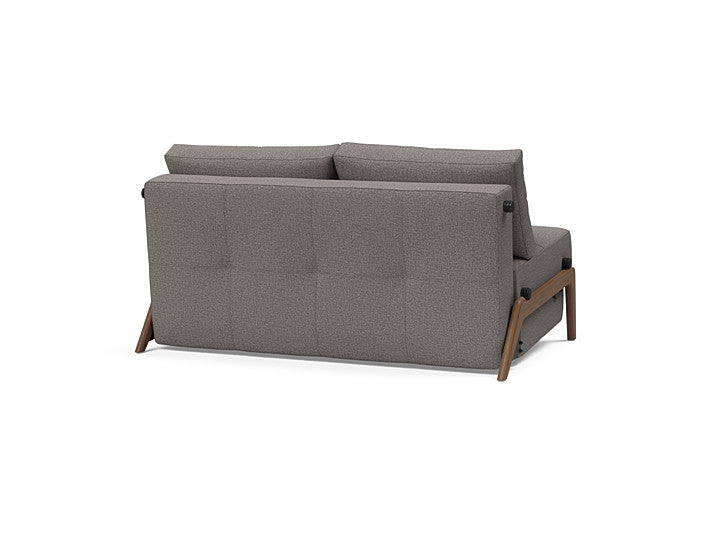 Cubed Sleeper Sofa With Dark Wood Legs - Full