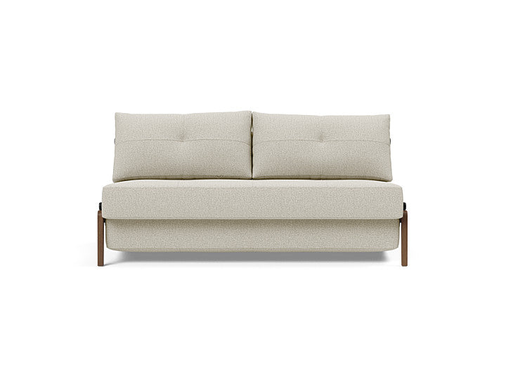 Cubed Sleeper Sofa With Dark Wood Legs - Queen