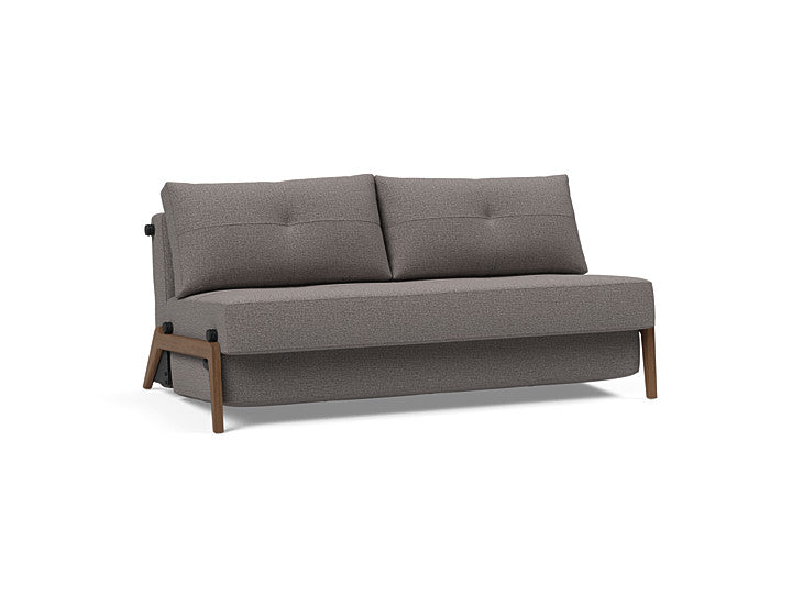Cubed Sleeper Sofa With Dark Wood Legs - Queen