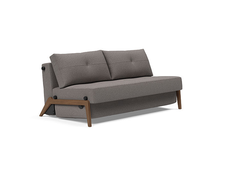 Cubed Sleeper Sofa With Dark Wood Legs - Queen