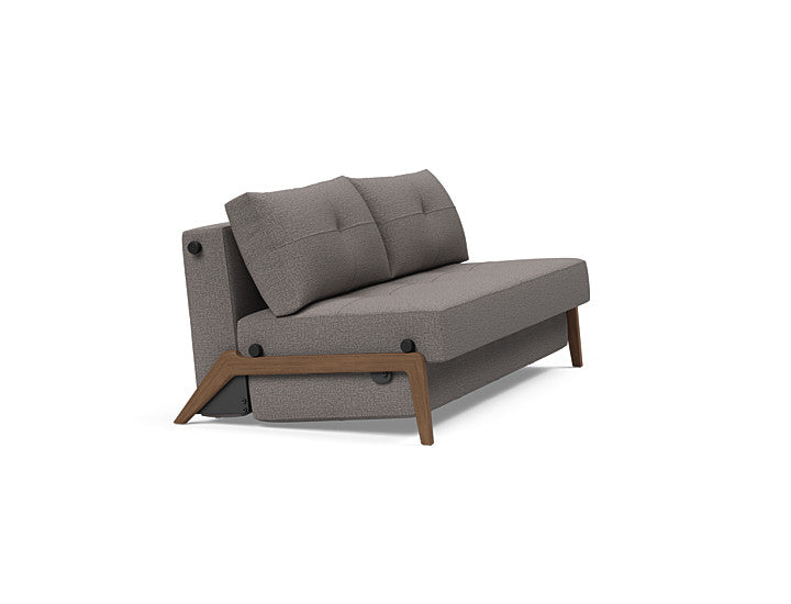 Cubed Sleeper Sofa With Dark Wood Legs - Queen