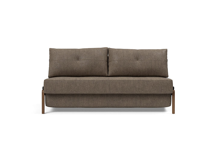 Cubed Sleeper Sofa With Dark Wood Legs - Queen