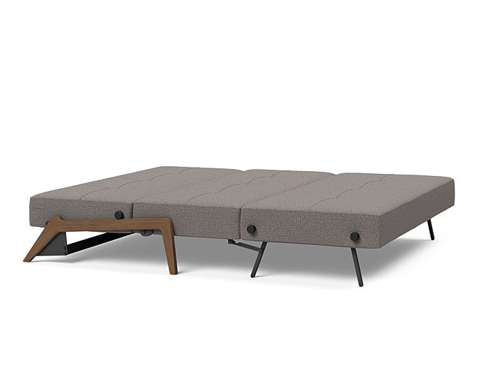 Cubed Sleeper Sofa With Dark Wood Legs - Queen