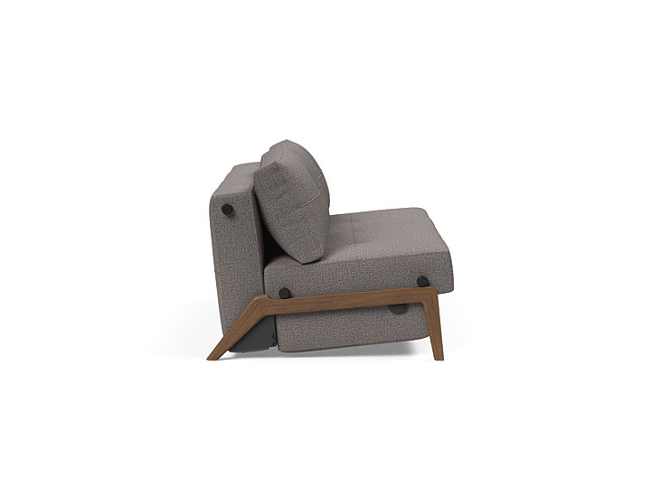 Cubed Sleeper Sofa With Dark Wood Legs - Queen
